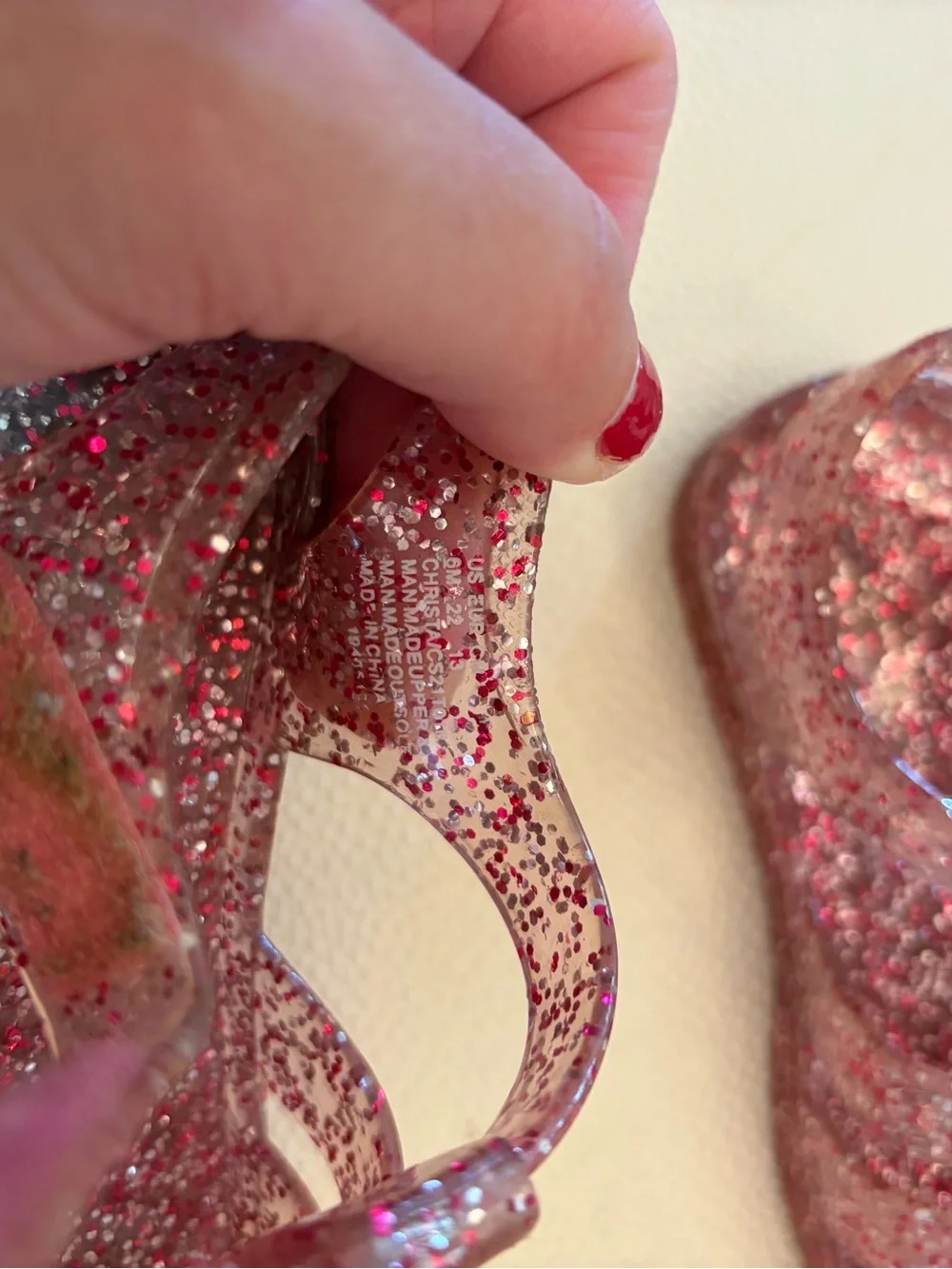 Toddler Pink Glitter Jelly Sandals - size 6